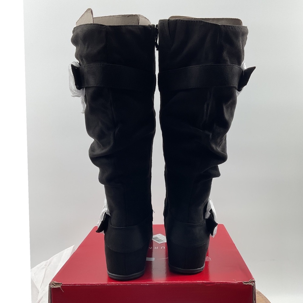 Journee Collection Jester-01WC Black Faux Suede Slouchy Wide Calf Boots Size 9M - Picture 9 of 12